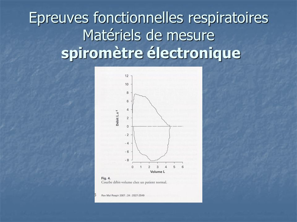 Epreuves fonctionnelles respiratoires Matériels de mesure spiromètre électronique