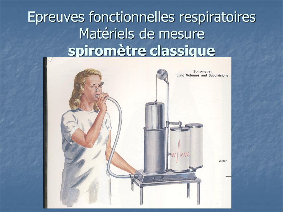 Epreuves fonctionnelles respiratoires Matériels de mesure spiromètre classique