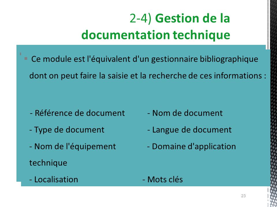 2-4) Gestion de la documentation technique