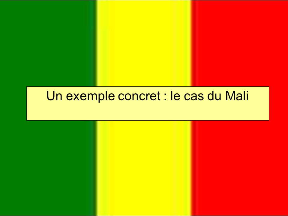 Un exemple concret : le cas du Mali