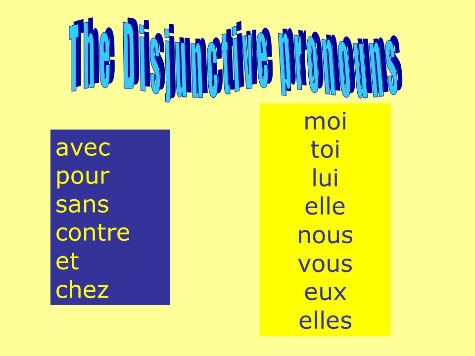 The Disjunctive pronouns