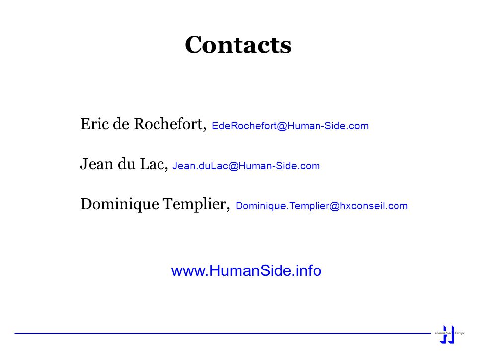 Contacts Eric de Rochefort,