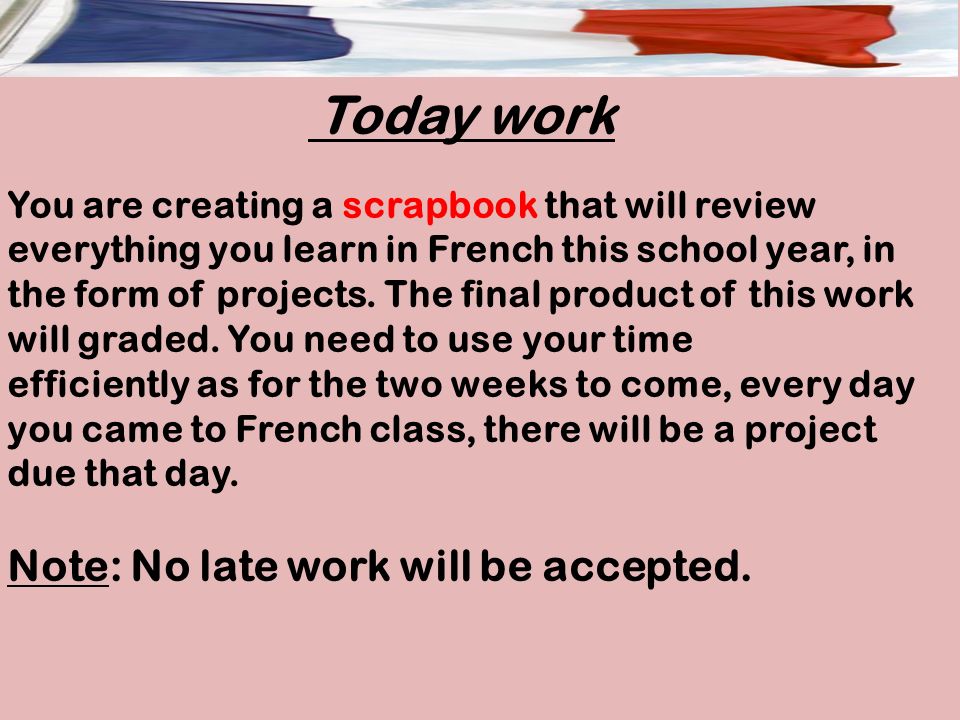 Note: No late work will be accepted.