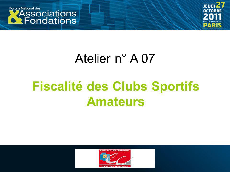 Fiscalité des Clubs Sportifs Amateurs