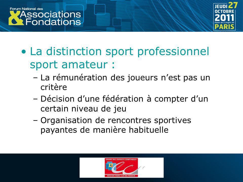 La distinction sport professionnel sport amateur :