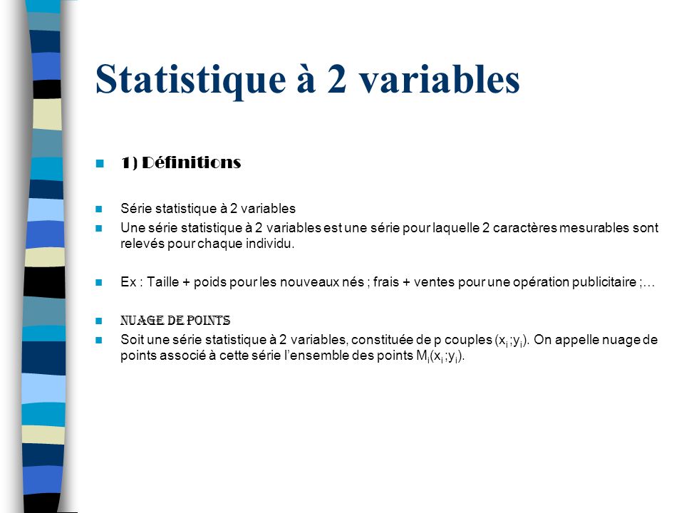Statistique à 2 variables