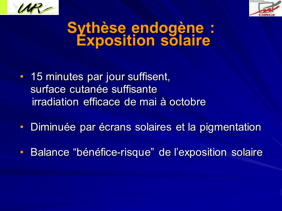Sythèse endogène : Exposition solaire