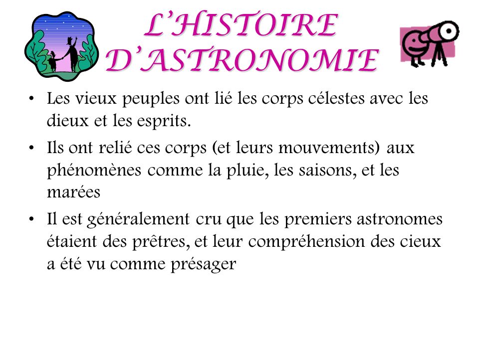 L’HISTOIRE D’ASTRONOMIE