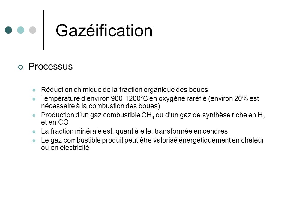 Gazéification Processus