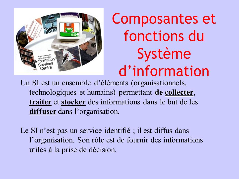 Composantes et fonctions du Système d’information