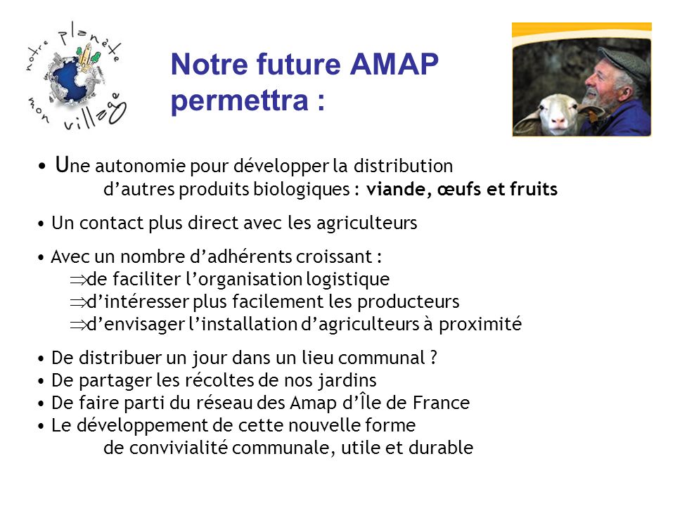 Notre future AMAP permettra :