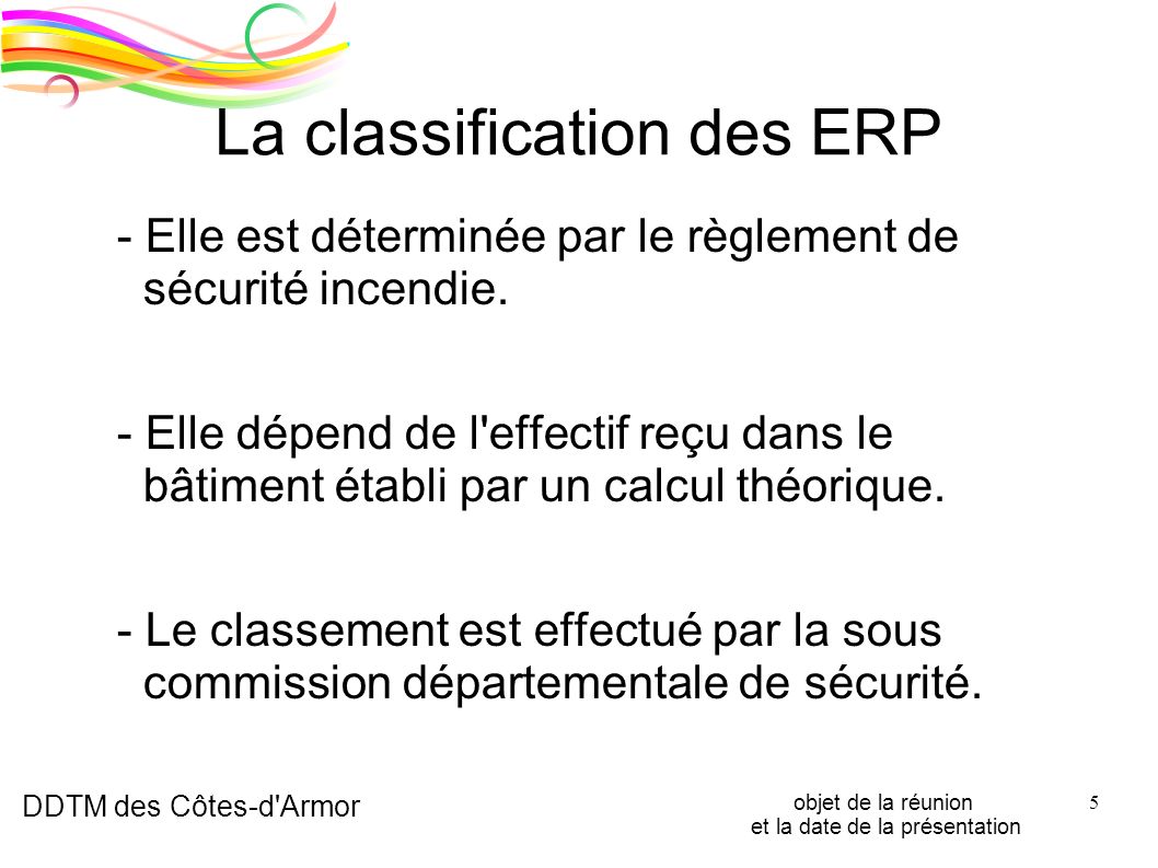 La classification des ERP