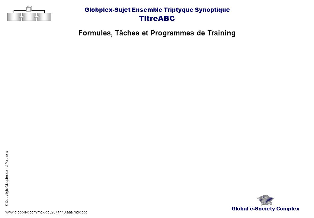 Formules, Tâches et Programmes de Training