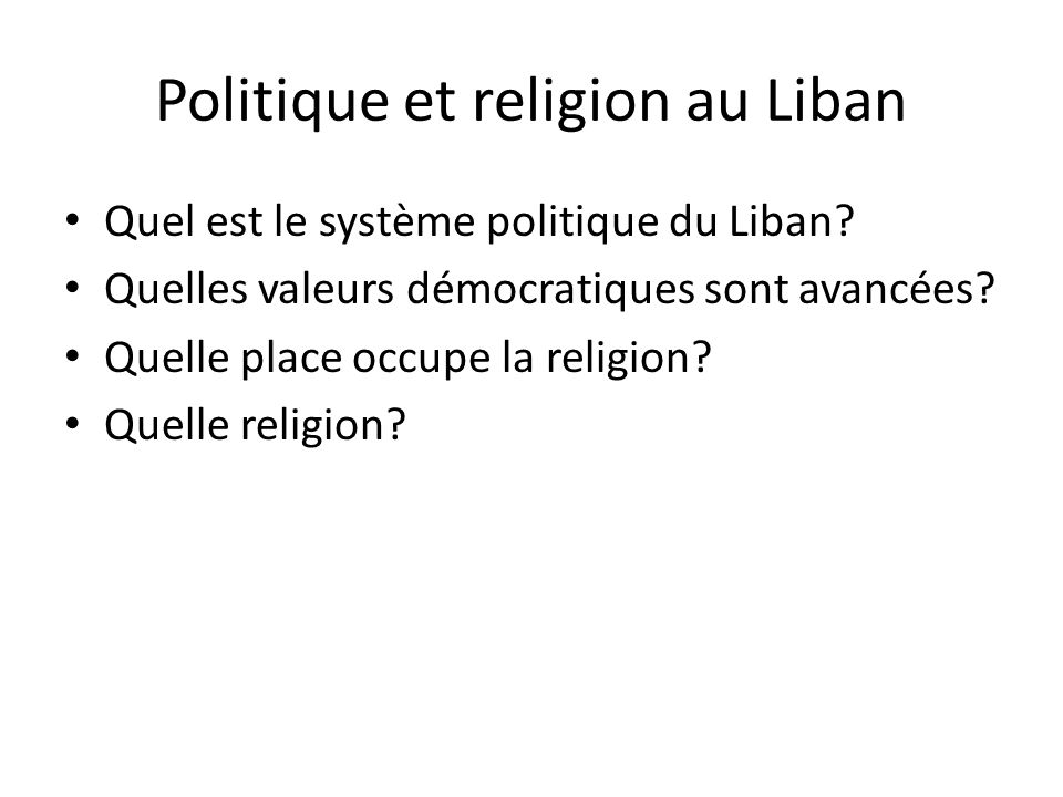 Politique et religion au Liban