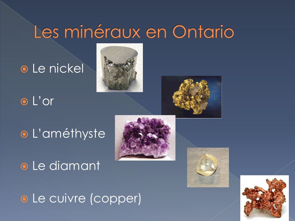 Les minéraux en Ontario