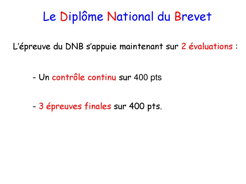 Le Diplôme National Du Brevet - Ppt Télécharger