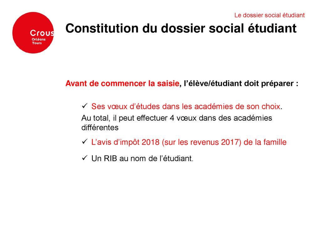 Le Dossier Social Etudiant - Ppt Télécharger