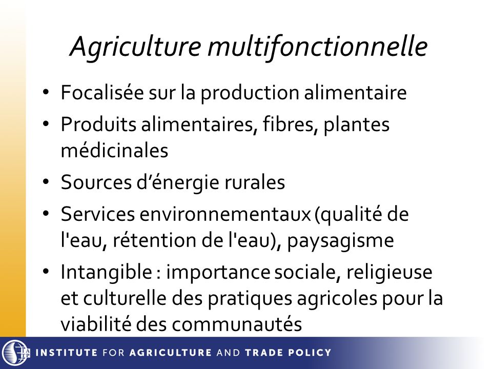 Agriculture multifonctionnelle