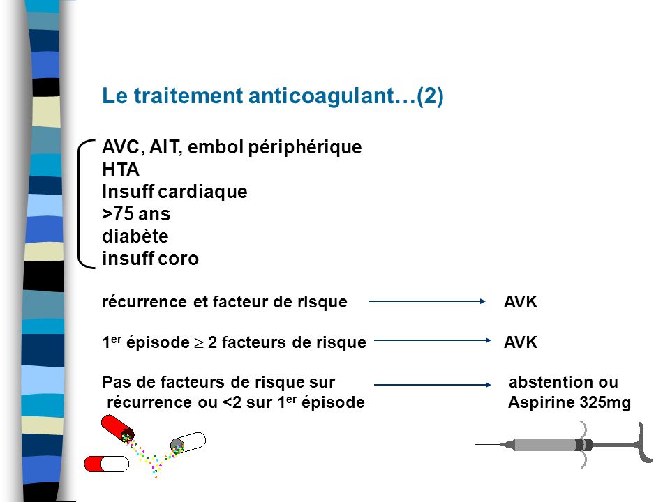 Le traitement anticoagulant…(2)