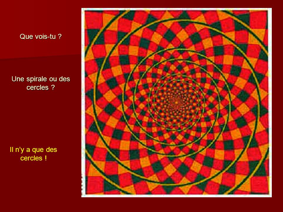 Que vois-tu Une spirale ou des cercles