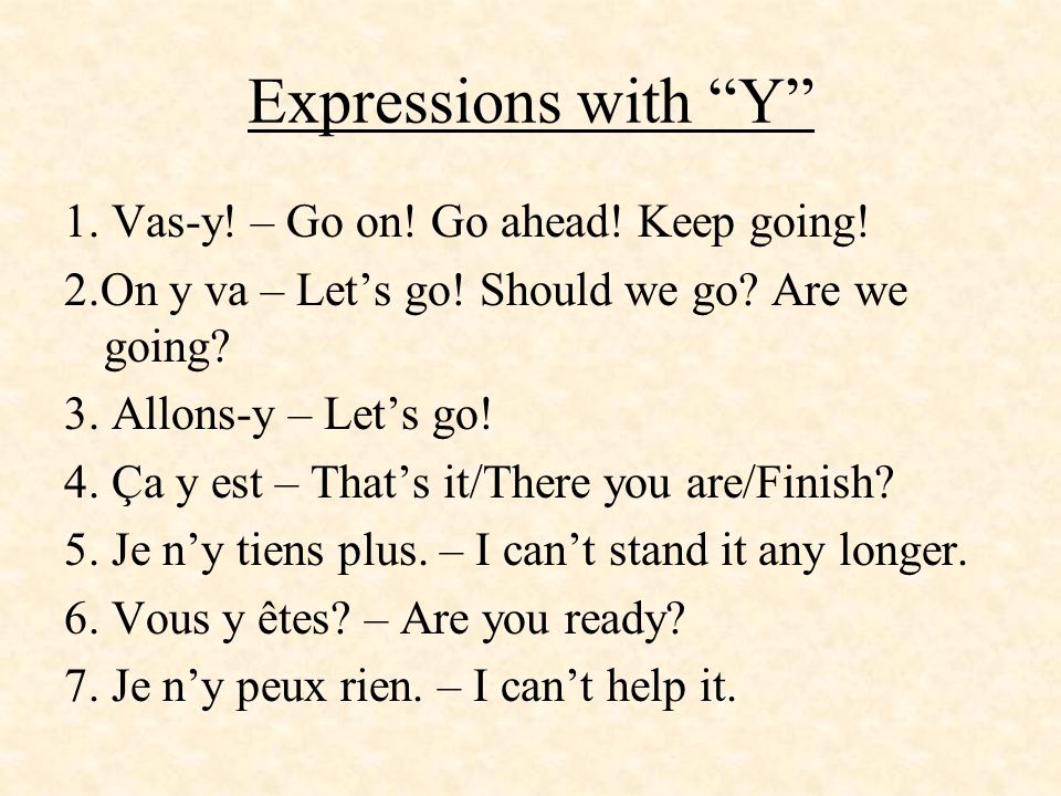 Expressions with Y