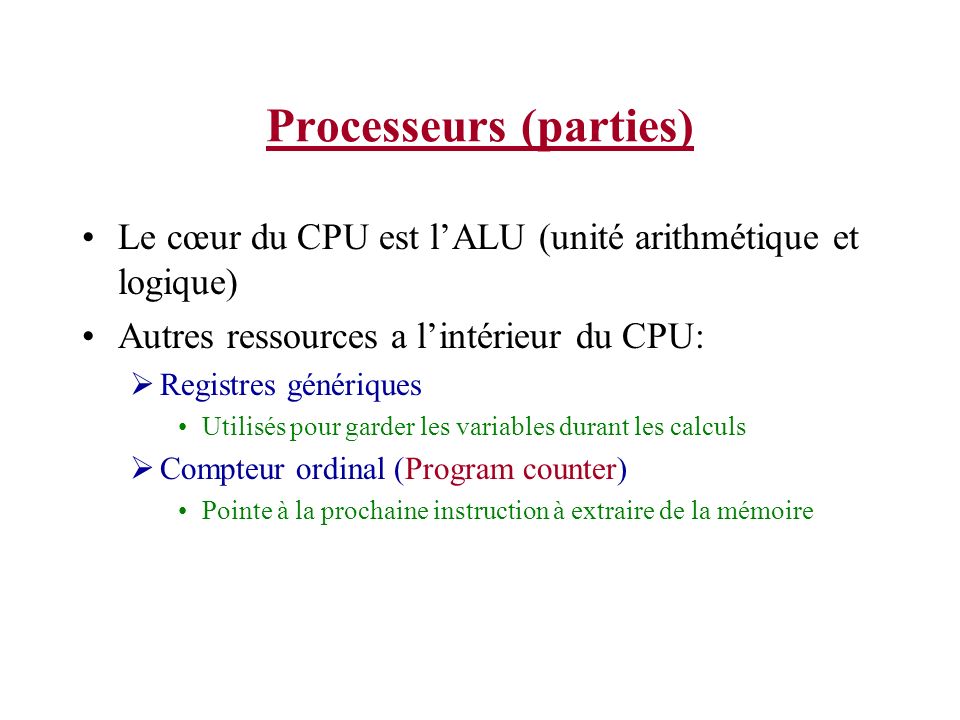 Processeurs (parties)