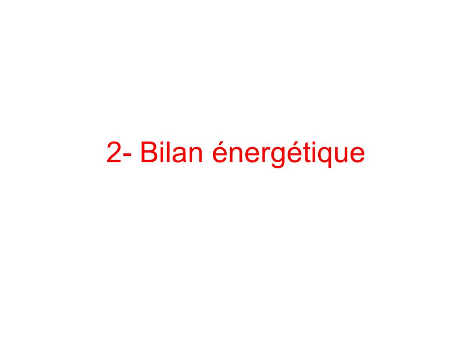 2- Bilan énergétique