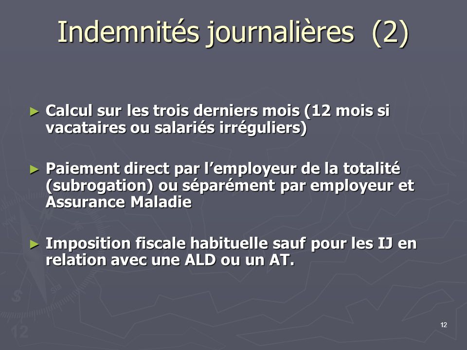 Indemnités journalières (2)