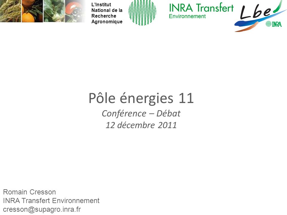 Pôle énergies 11 Conférence – Débat 12 décembre 2011