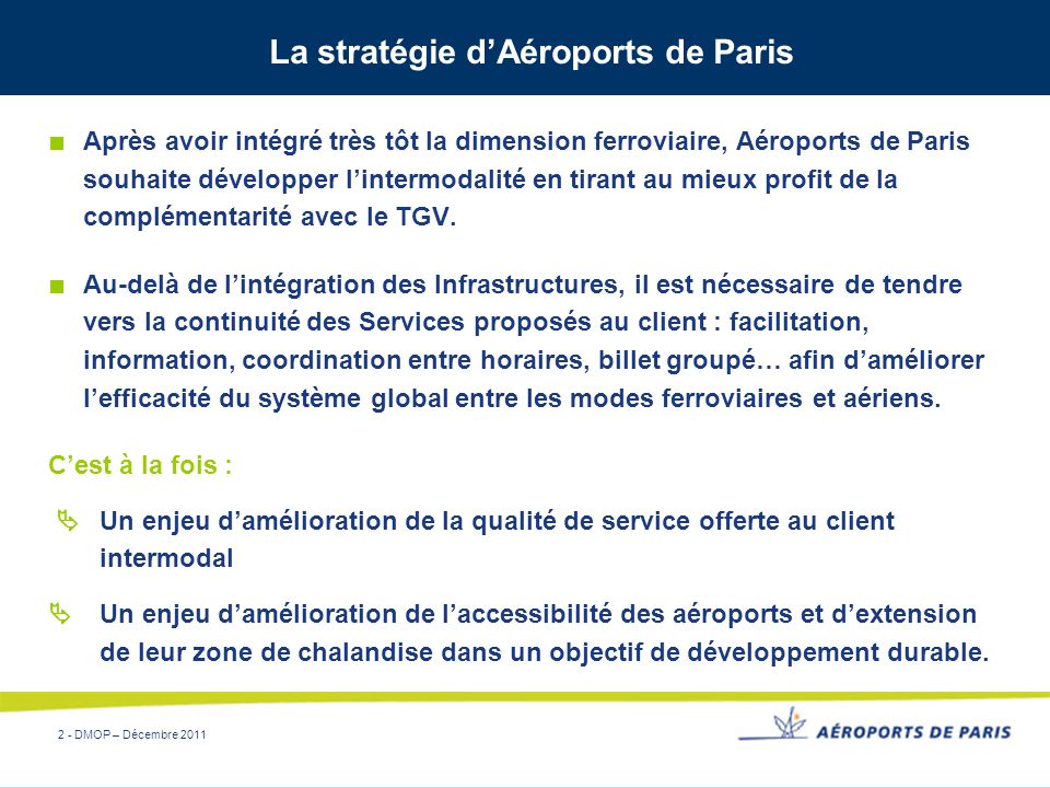 La stratégie d’Aéroports de Paris