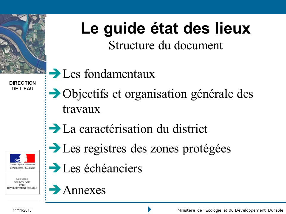 Le guide état des lieux Structure du document Les fondamentaux