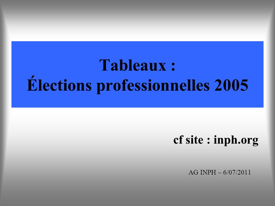 Tableaux : Élections professionnelles 2005