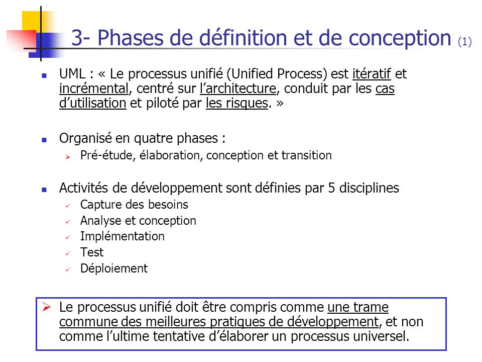 3- Phases de définition et de conception (1)