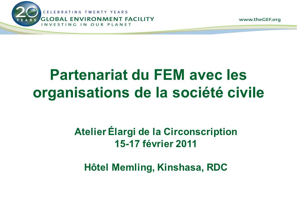 Partenariat du FEM avec les organisations de la société civile