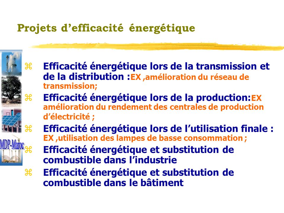 Projets d’efficacité énergétique