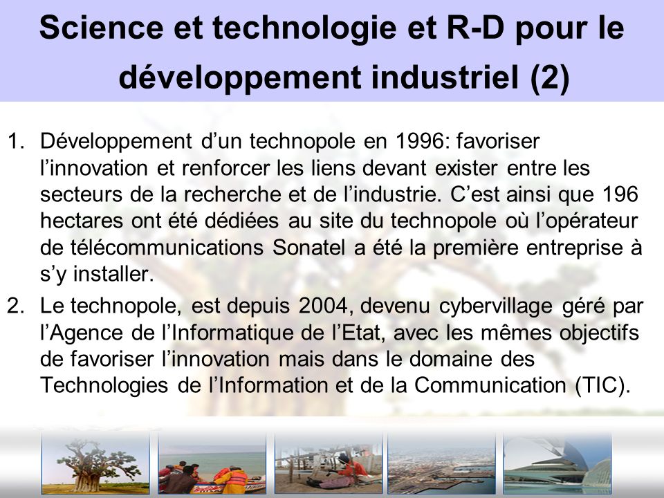 Science et technologie et R-D pour le développement industriel (2)