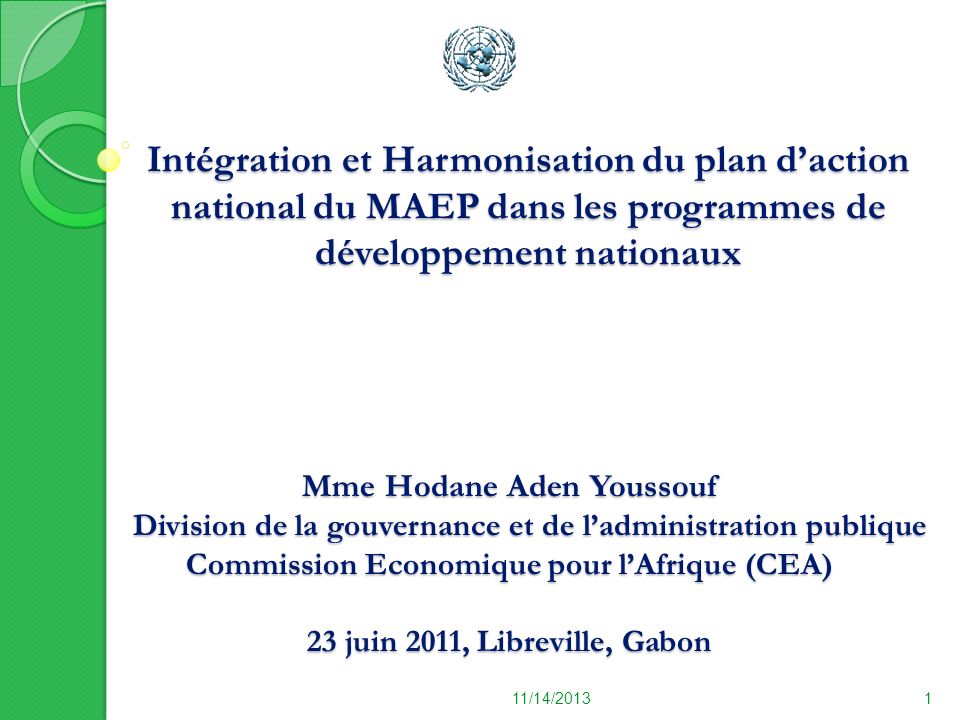 Intégration et Harmonisation du plan d’action national du MAEP dans les programmes de développement nationaux