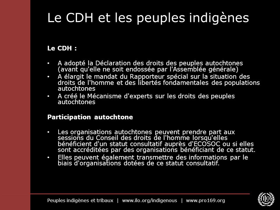 Le CDH et les peuples indigènes