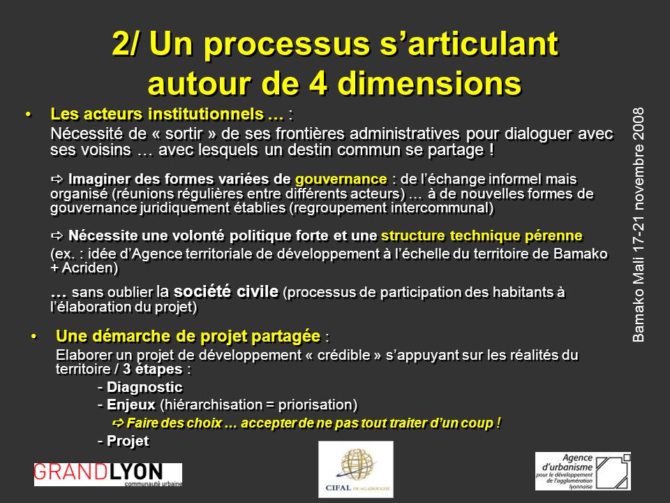 2/ Un processus s’articulant autour de 4 dimensions