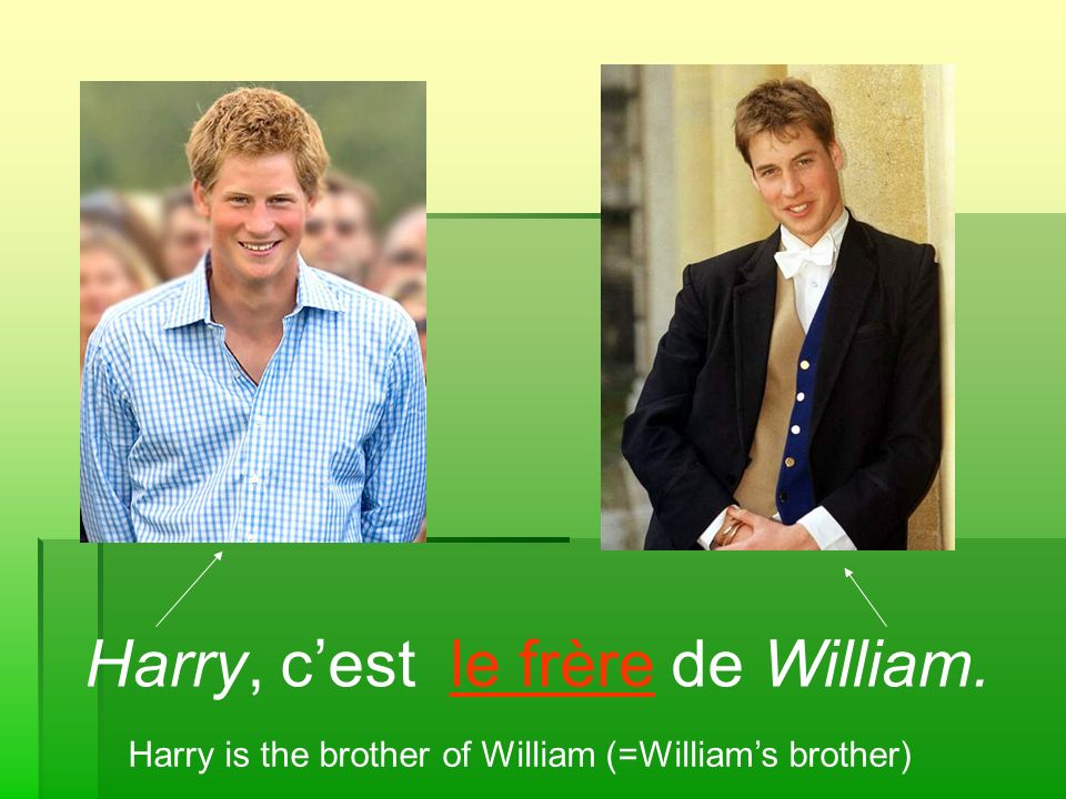 Harry, c’est le frère de William.