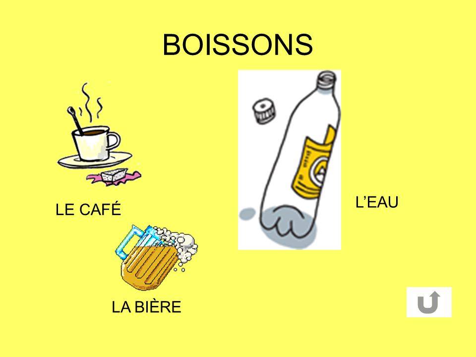 BOISSONS L’EAU LE CAFÉ LA BIÈRE