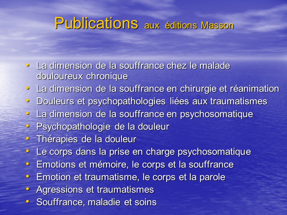 Publications aux éditions Masson