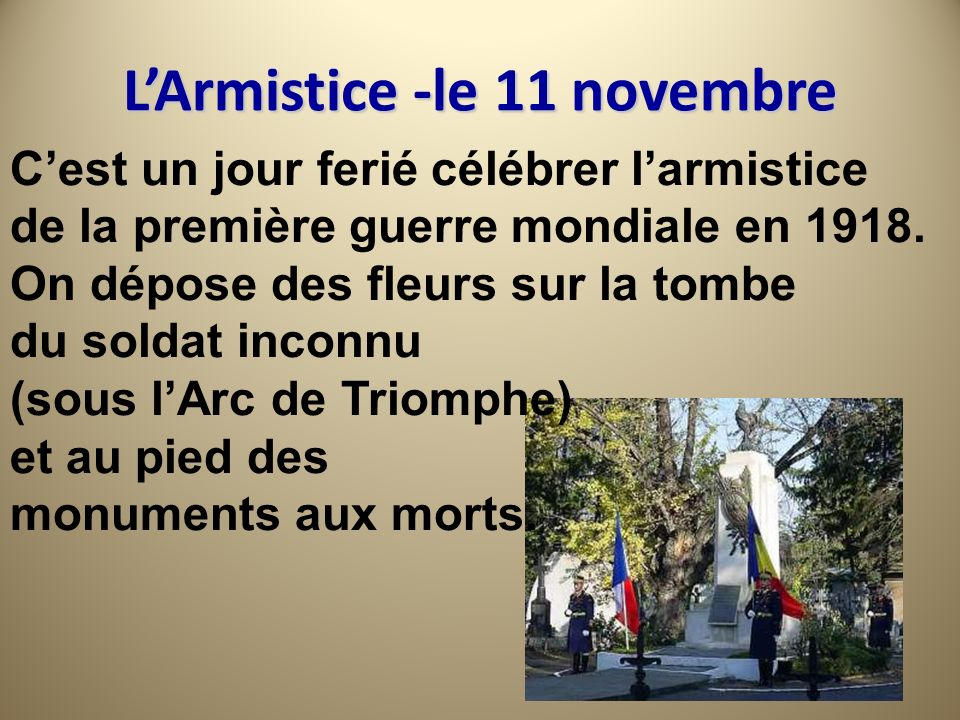 L’Armistice -le 11 novembre