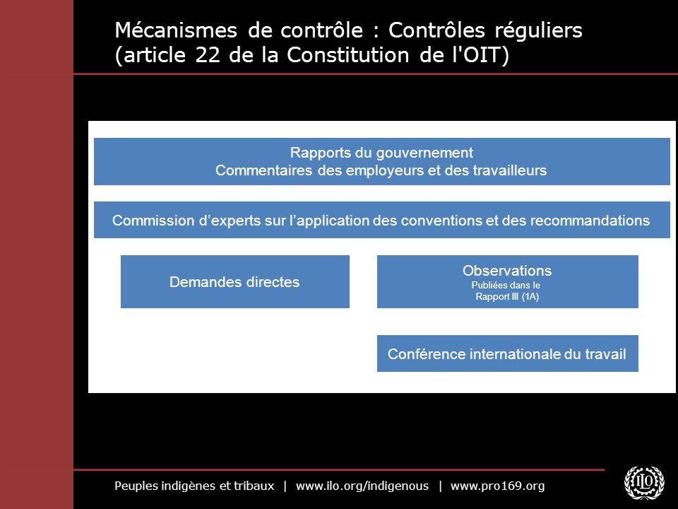 Mécanismes de contrôle : Contrôles réguliers (article 22 de la Constitution de l OIT)