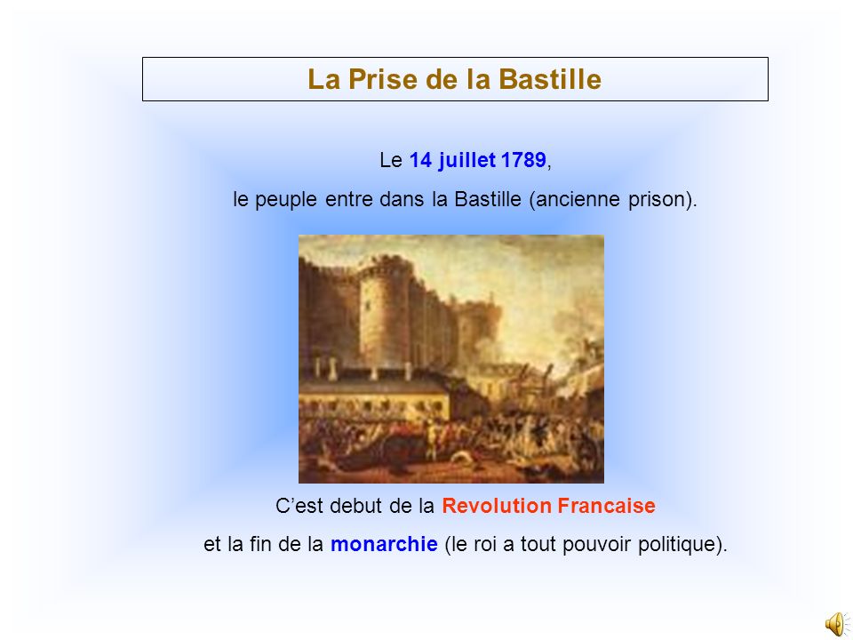 La Prise de la Bastille Le 14 juillet 1789,