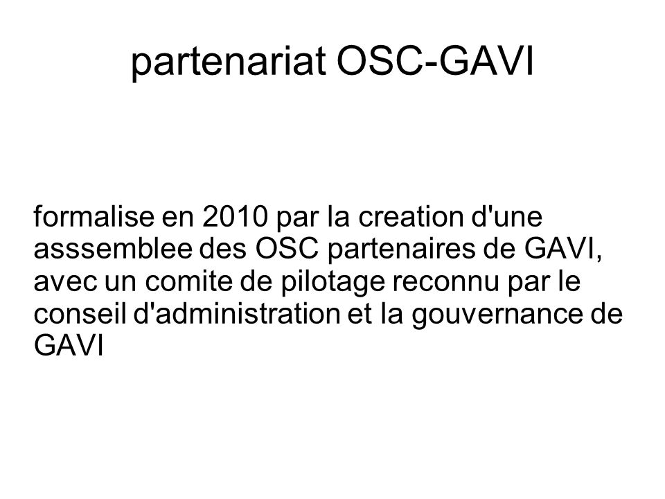 partenariat OSC-GAVI
