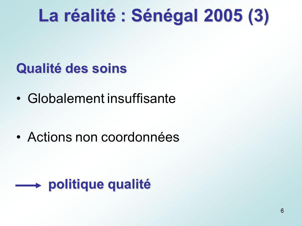 La réalité : Sénégal 2005 (3) Qualité des soins