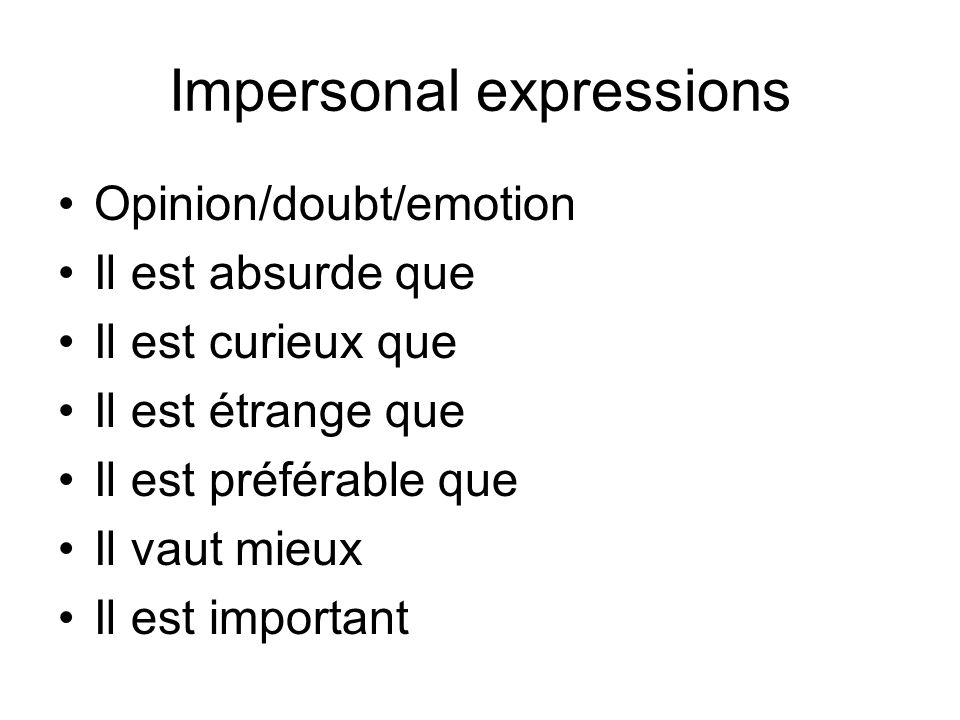 Impersonal expressions