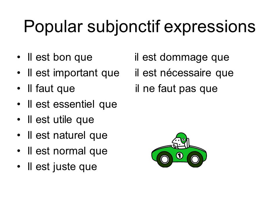 Popular subjonctif expressions