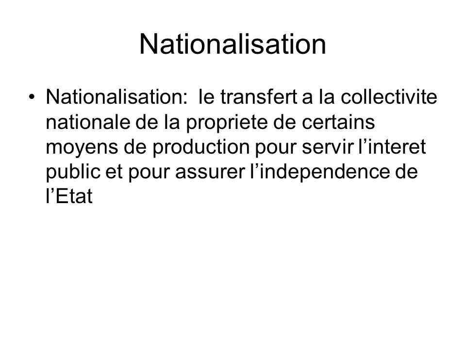 Nationalisation